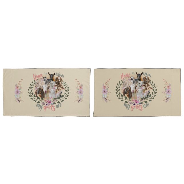 Housse D'oreillers GOAT ART | Accueil où mes chèvres sont GetYerGoat (devant-Set)