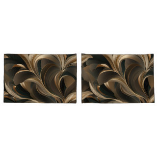 Housse D'oreillers Golden Botanical Flow Elegant  