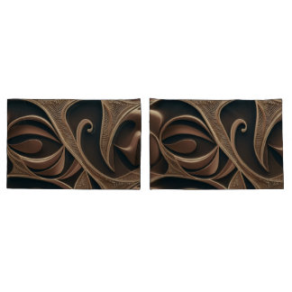 Housse D'oreillers Golden Botanical Flow Elegant  