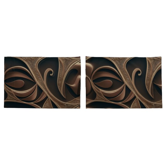 Housse D'oreillers Golden Botanical Flow Elegant   (Dos-Set)