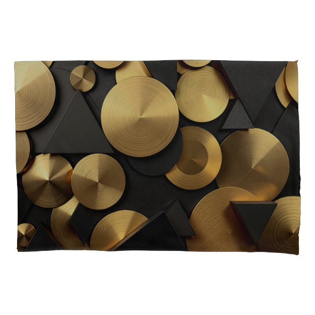 Housse D'oreillers Golden Geometry Luxury Abstrait (devant)