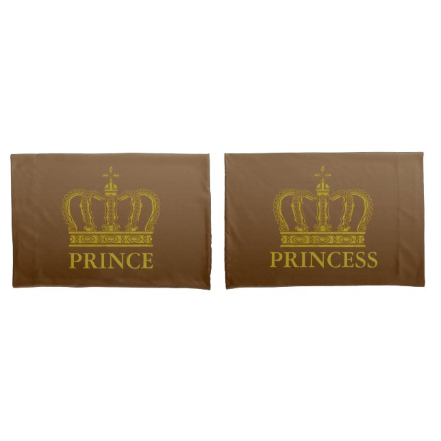 Housse D'oreillers Golden Royal Crown + votre backgr. & idées (devant-Set)