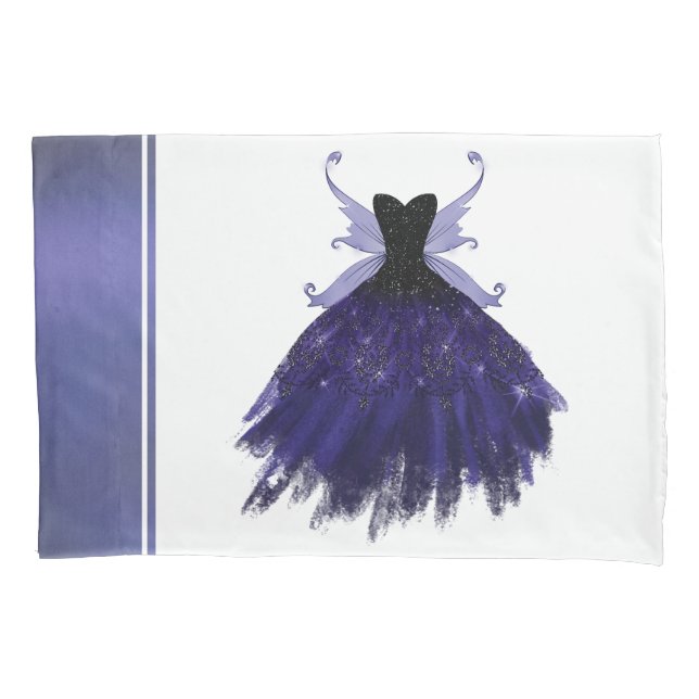 Housse D'oreillers Gothique Fairy Indigo Gown | Fleur royale violet p (devant)