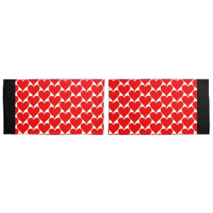Housse D'oreillers Grand Coeurs rouges Motif noir blanc