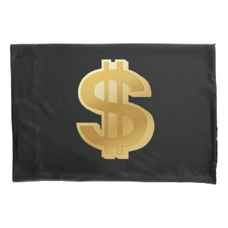 Housse D'oreillers Grand coussin d'or de symbole dollar