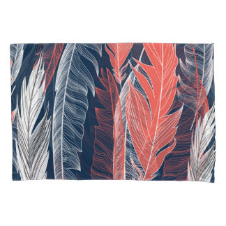 Housse D'oreillers Graphiques En Plumes, Beau Motif sans couture.