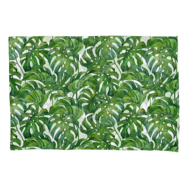 Housse D'oreillers Green Monstera Feuilles Tropical sans couture (devant)
