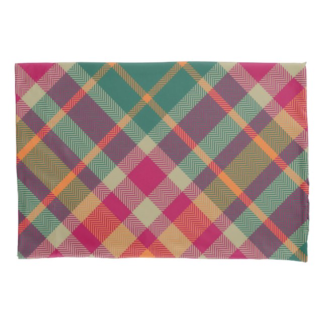 Housse D'oreillers Green Red Yellow Scottish Tartan Plaid (devant)