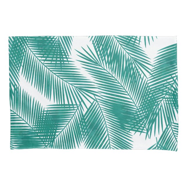 Housse D'oreillers Green Tropical Palm Feuille Motif (devant)