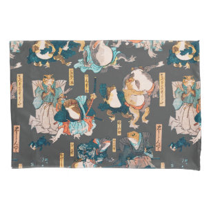 Housse D'oreillers Grenouille japonaise ukiyo-e Froggies