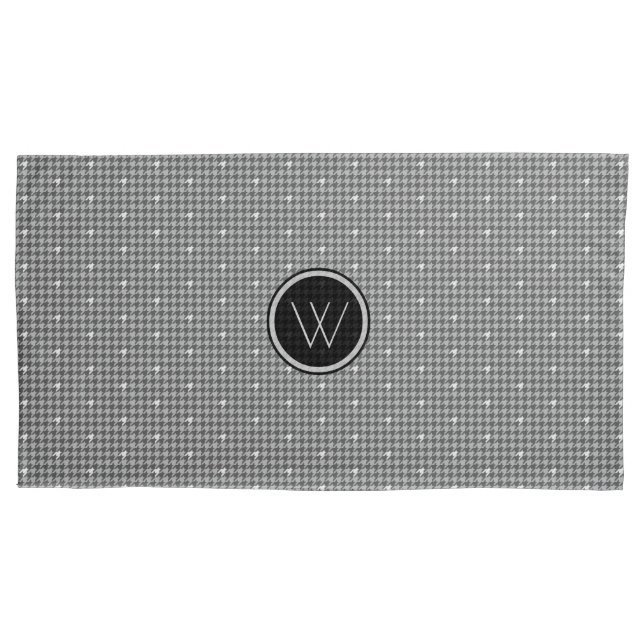 Housse D'oreillers Gris avec Coque Coussin de Houndstooth Accent Arge (devant)