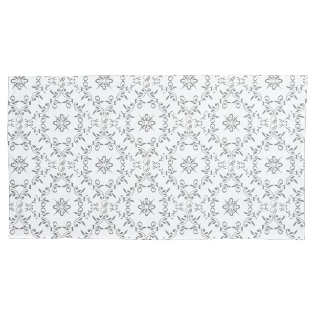 Housse D'oreillers Gris Motif de défilement complexe (devant)