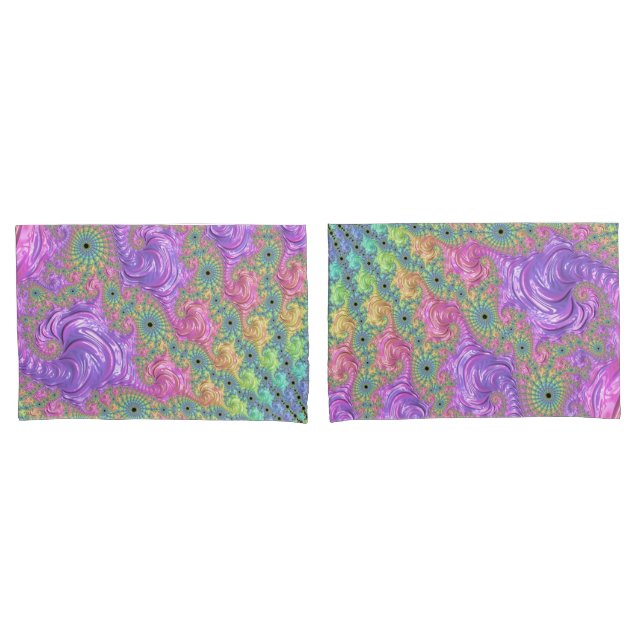 Housse D'oreillers Groovy Trippy Boho Tonale de Bijou Arc-en-Ciel Fra (devant-Set)