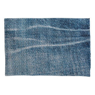 Housse D'oreillers Gros plan sur le tissu Denim.