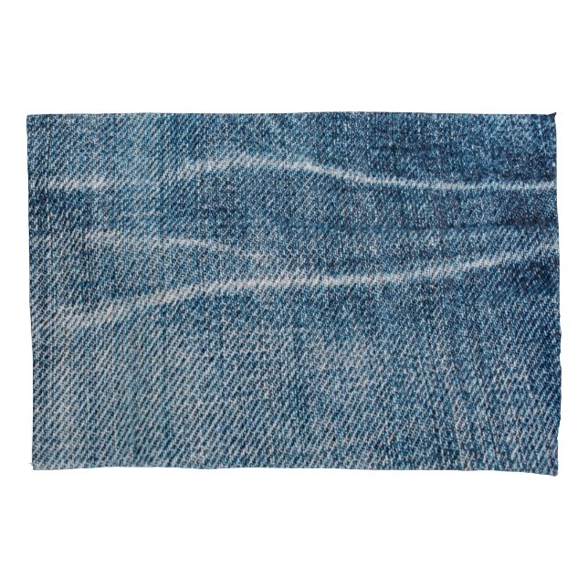 Housse D'oreillers Gros plan sur le tissu Denim. (devant)