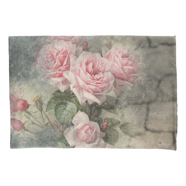 Housse D'oreillers GRUNGY ROSES - Fleurs Vintages (devant)
