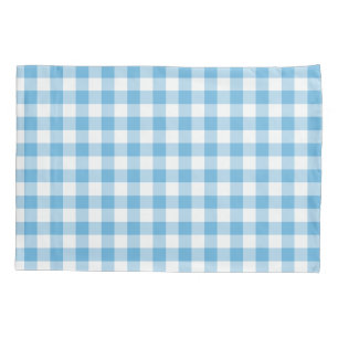 Housse D'oreillers Guingan bleu
