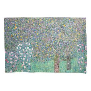 Housse D'oreillers Gustav Klimt - Roseraies sous les Arbres