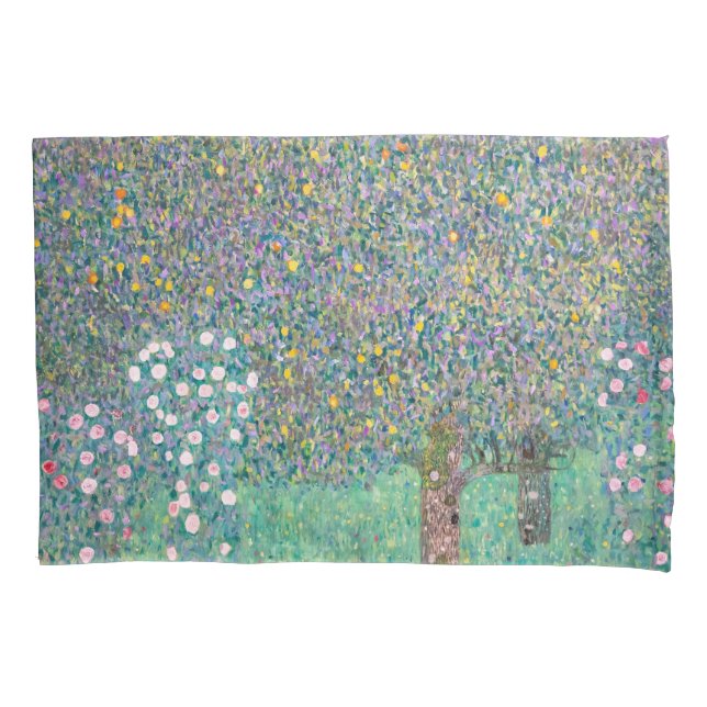 Housse D'oreillers Gustav Klimt - Roseraies sous les Arbres (devant)