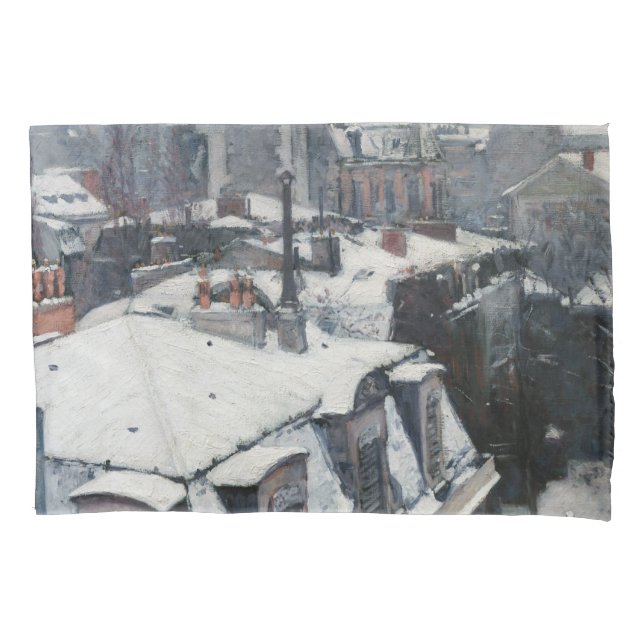 Housse D'oreillers Gustave Caillebotte - Toits sous la neige (devant)