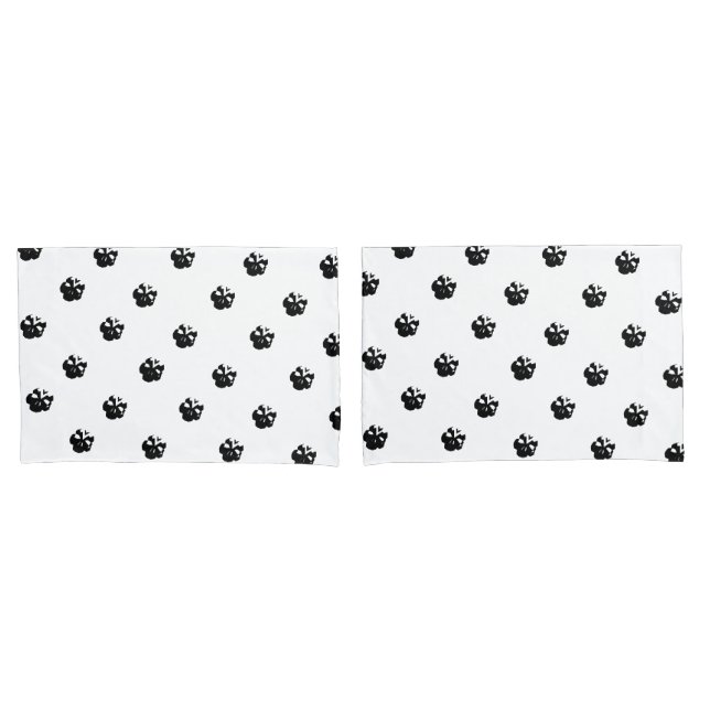 Housse D'oreillers Halloween Crânes motif noir blanc (devant-Set)