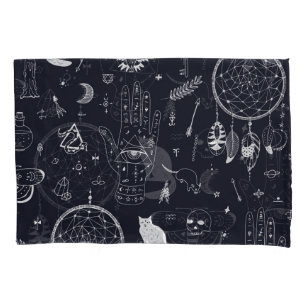 Housse D'oreillers Halloween Magic : Vintage Doodle Motif.