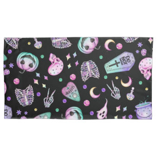 Housse D'oreillers Halloween pastel gothique apothecaire et cimetière