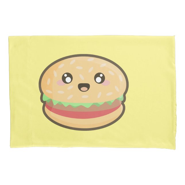 Housse D'oreillers Hamburger de Kawaii (devant)