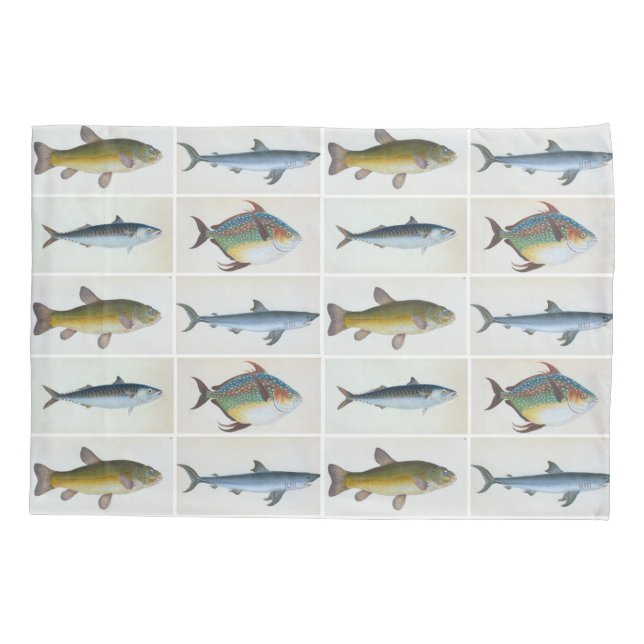 Housse D'oreillers HAMbyWG - Coque Coussin - Quatre poissons (Dos)