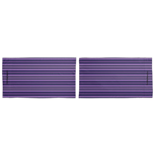 Housse D'oreillers HAMbyWG - Coques Coussins - Bande violette (devant-Set)