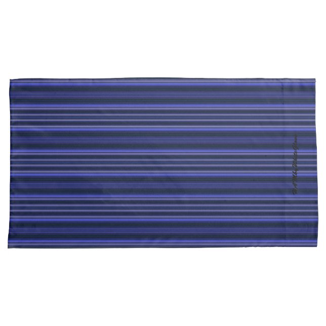 Housse D'oreillers HAMbyWhiteGlove - Coques Coussins - Sapphire Strip (devant-Droit)