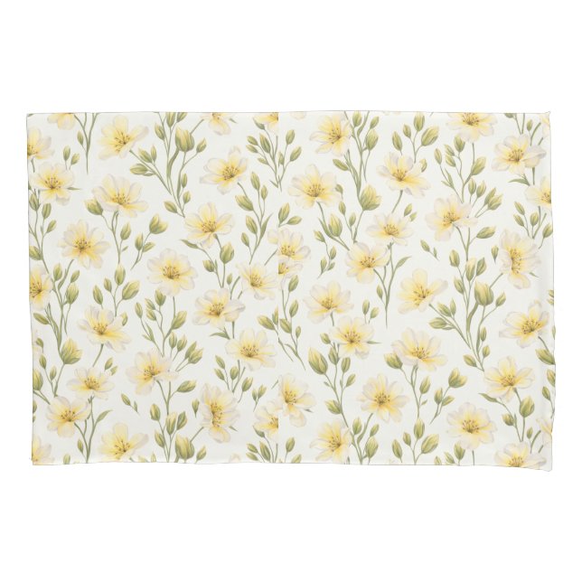 Housse D'oreillers Hand-Painted Floral Pillowcase (devant)