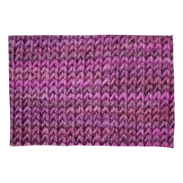 Housse D'oreillers Harmonie de Knit : Texture de bande violette (devant)