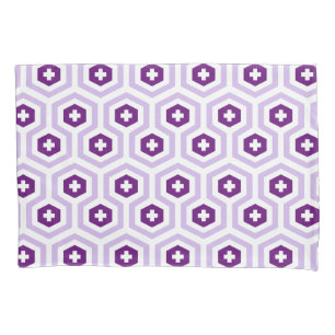 Housse D'oreillers Hexagone pourpre de lavande géométrique et motif