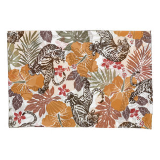 Housse D'oreillers Hibiscus Tiger, Motif exotique.