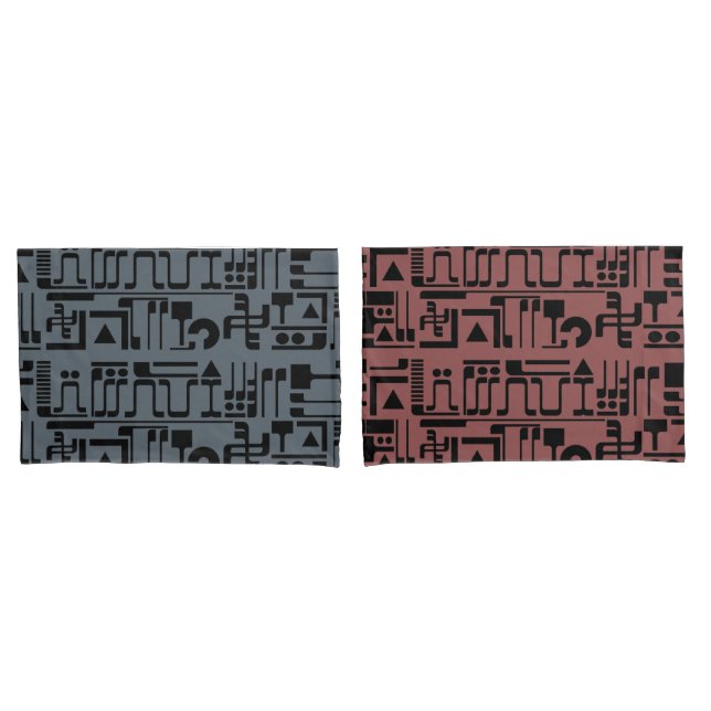 Housse D'oreillers Hiéroglyphes Aliens (devant-Set)