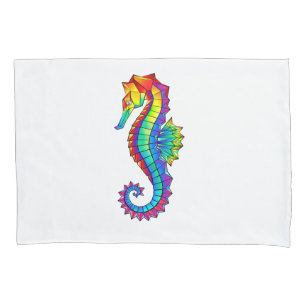 Housse D'oreillers Hippocampe polygonal arc-en-ciel