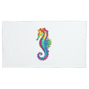 Housse D'oreillers Hippocampe polygonal arc-en-ciel