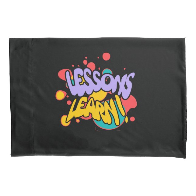 HOUSSE D'OREILLERS HOME PAINT SPLASH LESSONS LEARN PILLOW CASE  (devant)