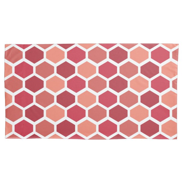 Housse D'oreillers Honeycomb in Reds (devant-gauche)