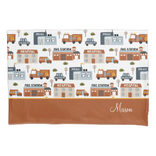 Housse D'oreillers Hôpital, incendie, police Ville Motif pour enfants