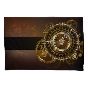 Housse D'oreillers Horloge Steampunk avec des engrenages anciens