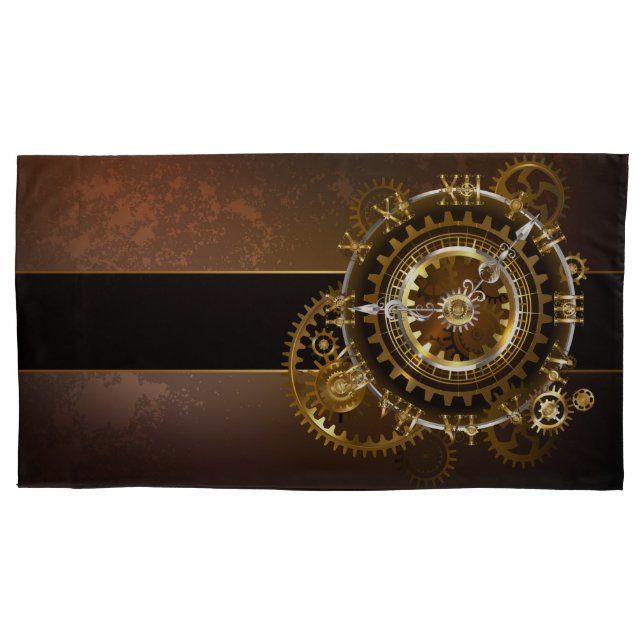 Housse D'oreillers Horloge Steampunk avec des engrenages anciens (devant)
