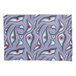 Housse D'oreillers Horreur psychédélique - Motif oculaire pourpre