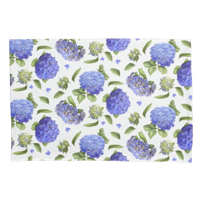 Housse D'oreillers Hortensias bleus (devant)