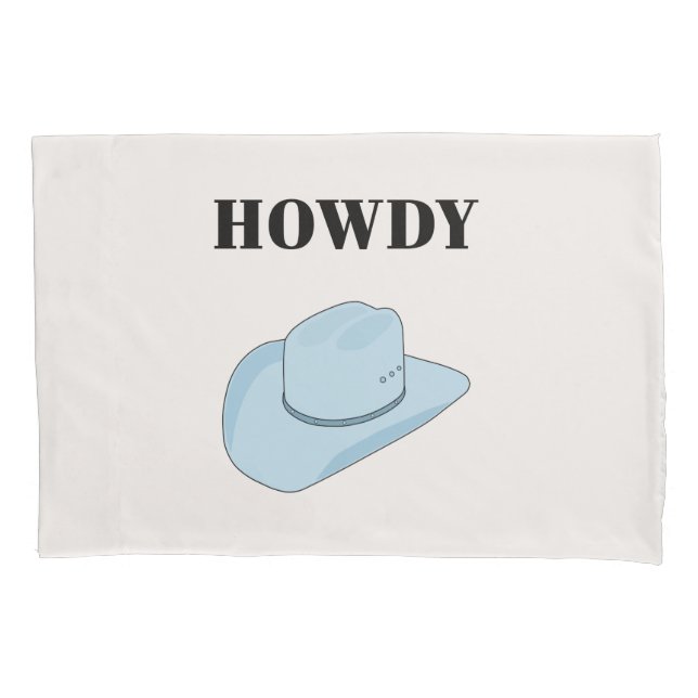 Housse D'oreillers Howdy Cowboy Casquette Baby Blue (devant)