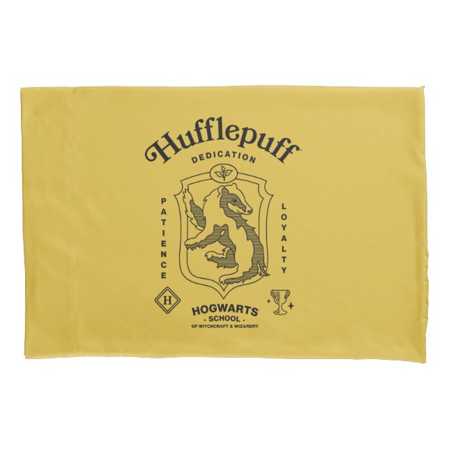 Housse D'oreillers HUFFLEPUFF™ Dedication Patience Loyalty Crest (devant)