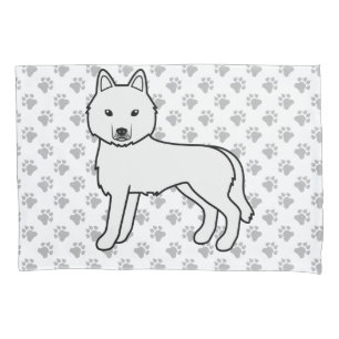 Housse D'oreillers Husky sibérien blanc Chien mignon & Pattes