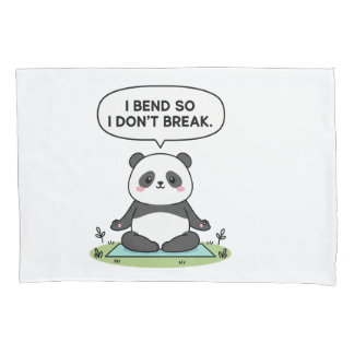 Housse D'oreillers “I Bend So I Don’t Break” panda design