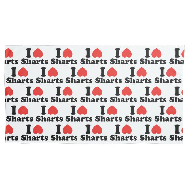 Housse D'oreillers I Heart Sharts (devant-gauche)